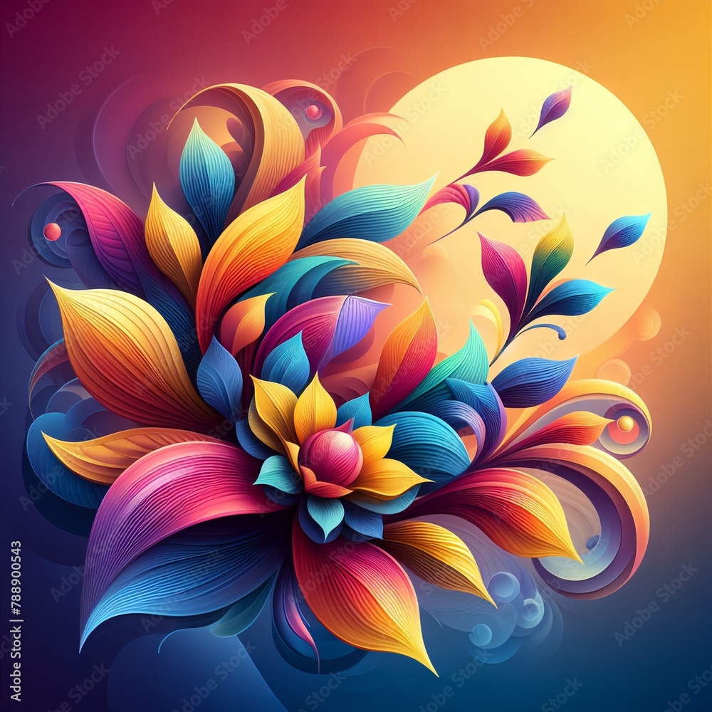 Abstract colorful background with flowers Abstract colorful background with flowers