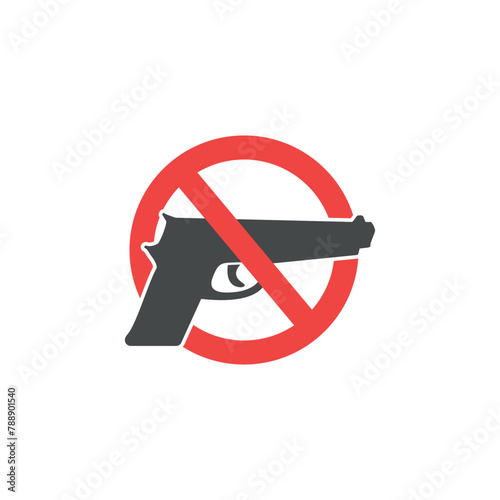 vector templete warning that it is forbidden to use a gun.