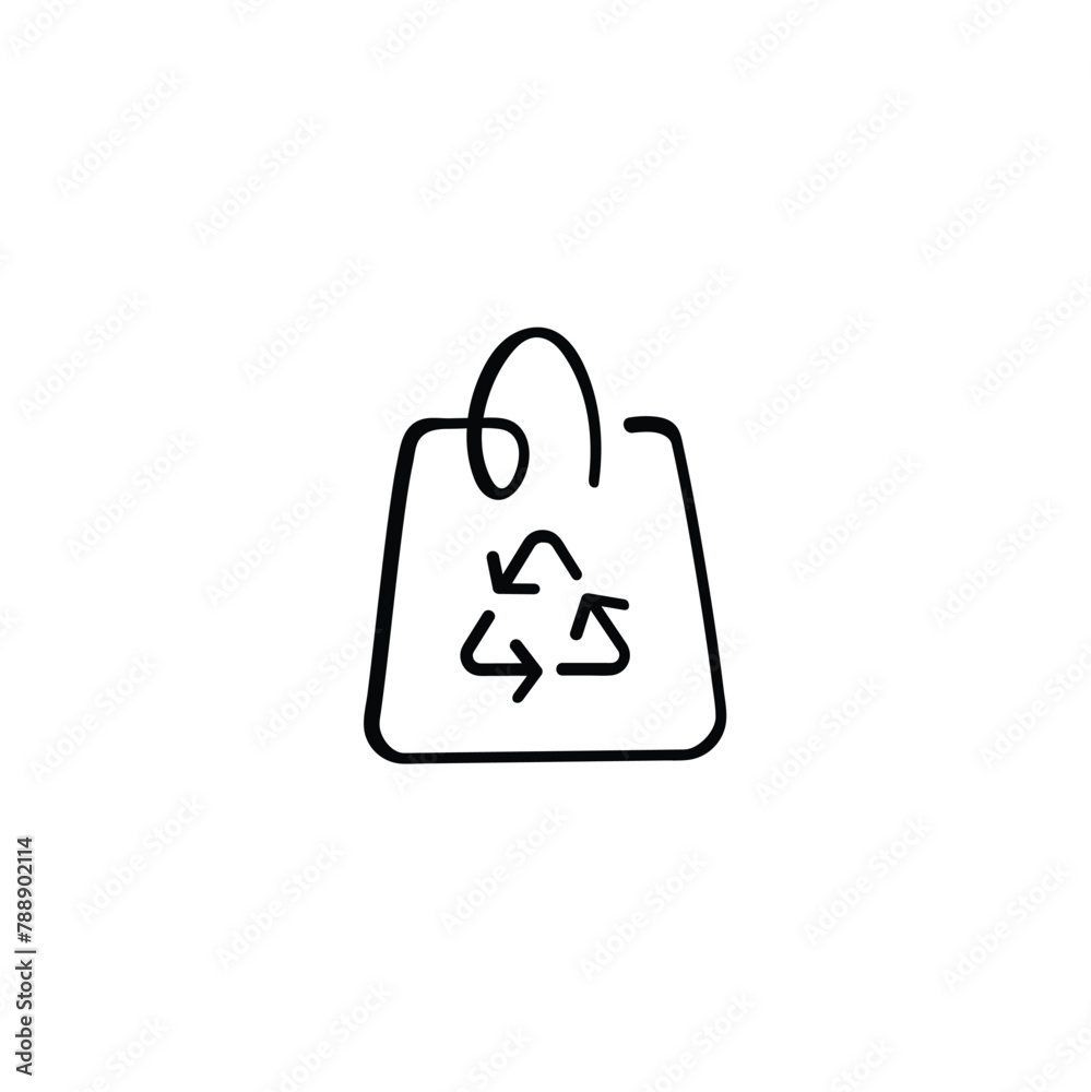 Reusable Bag Line Style Icon Design Reusable Bag Line Style Icon Design