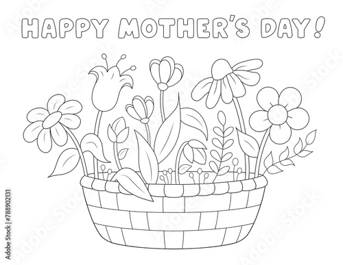 mothers day coloring page for adults. you can print it on standard 8.5x11 inch paper