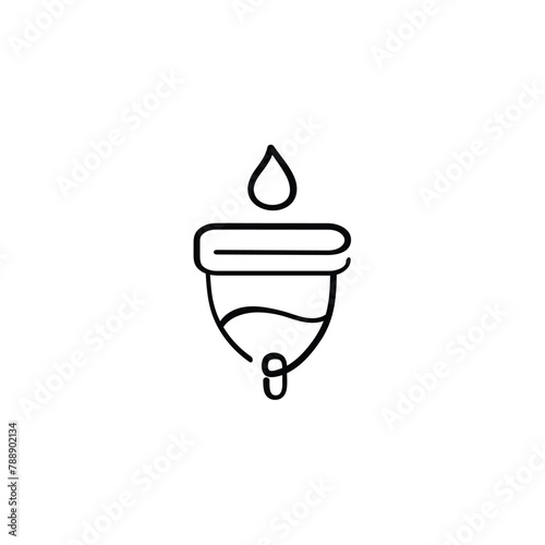 Menstrual Cup Line Style Icon Design