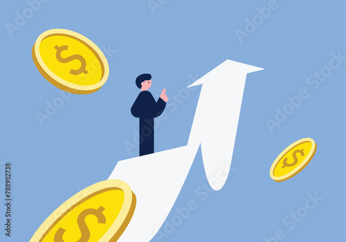 Illustration containing money, finance, and credit cards.