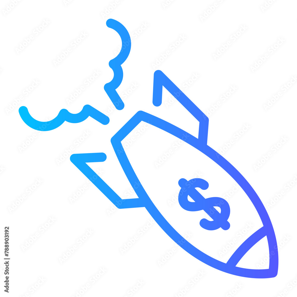 rocket ship gradient icon rocket ship gradient icon
