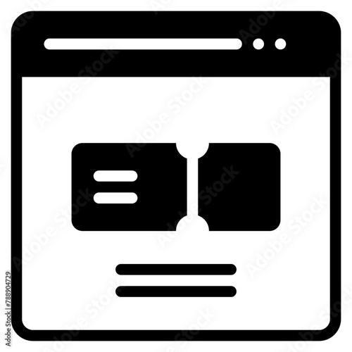 ticket booking online cyber technology solid glyph