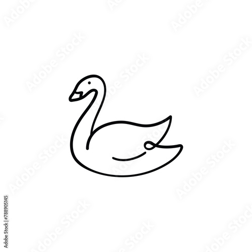 Swan Line Style Icon Design
