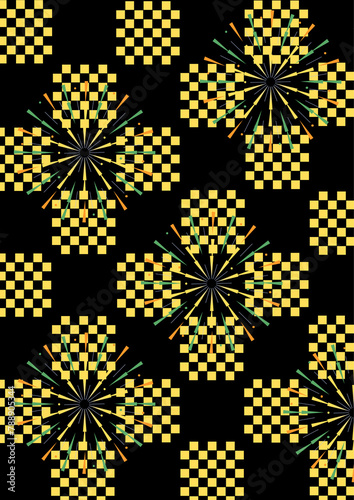 Yellow fireworks background