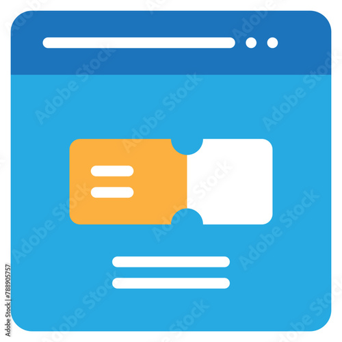 ticket booking online cyber technology flat style