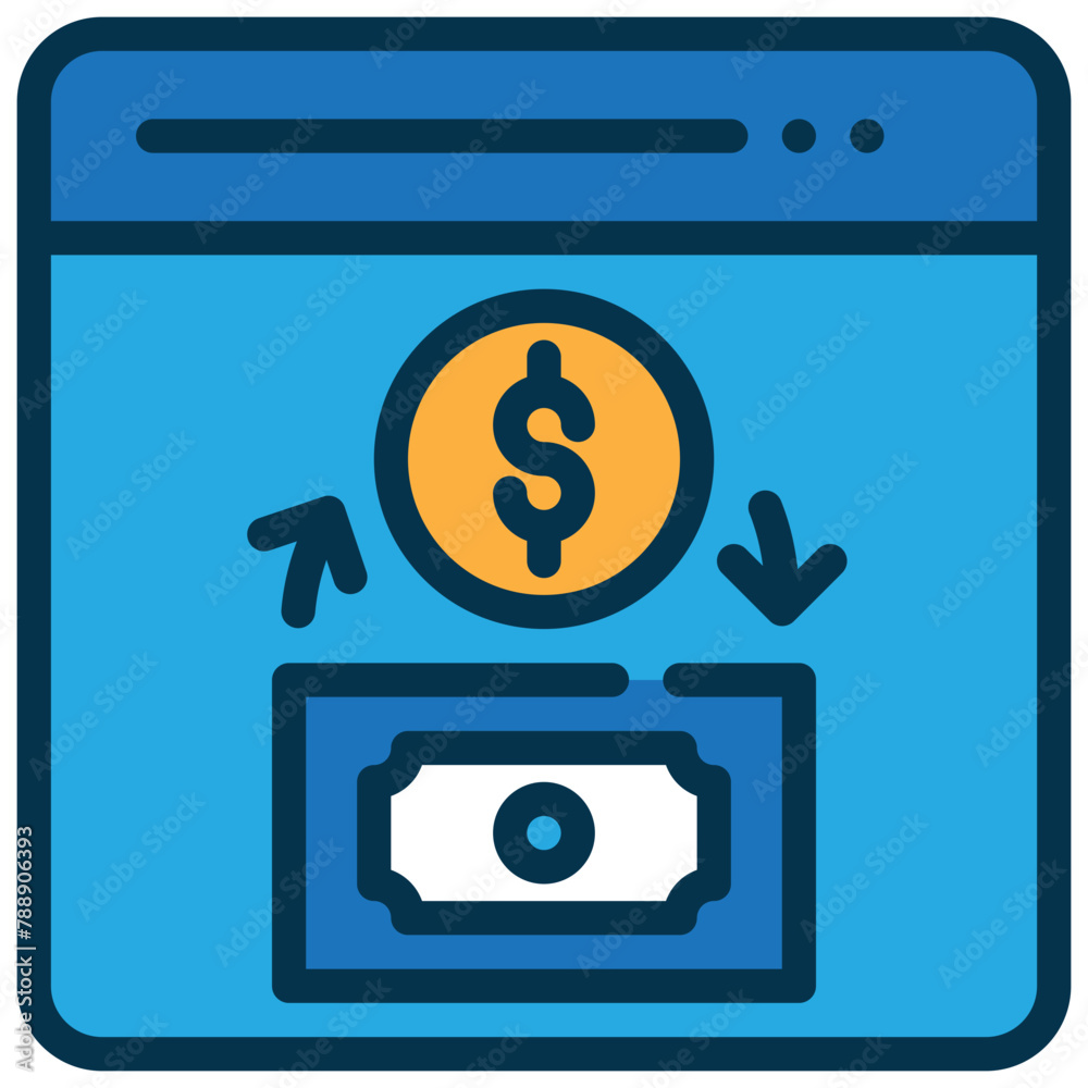 money exchange banking wallet online internet filled outline money exchange banking wallet online internet filled outline