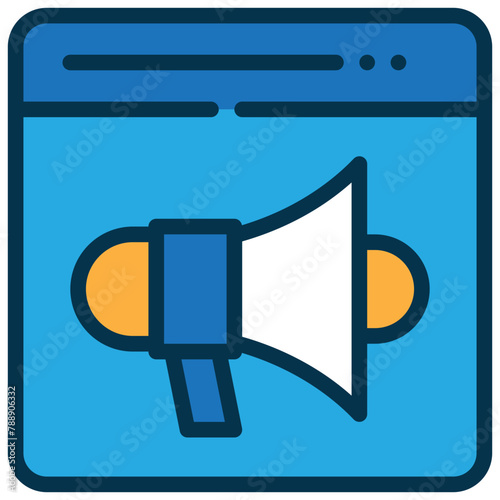 advertising horn loud online internet filled outline