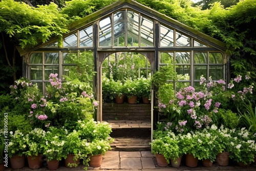 Antique Greenhouse Conservatory Designs: Parterre Gardens and Clipped Hedges Masterpiece photo