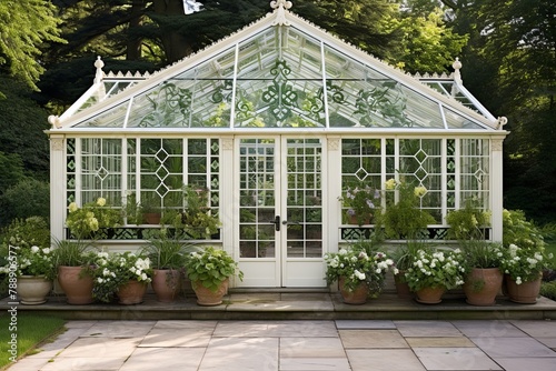 Antique Greenhouse Conservatory Designs  Parterre Gardens   Clipped Hedges Harmony