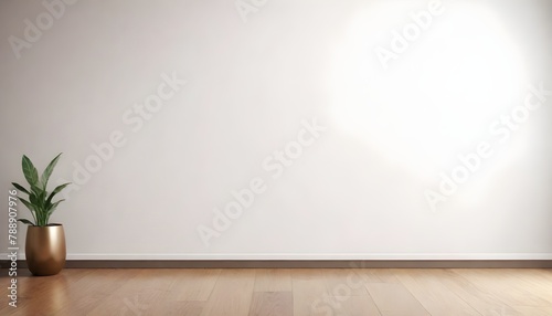 Simple product display mockup background with wooden floor and white wall