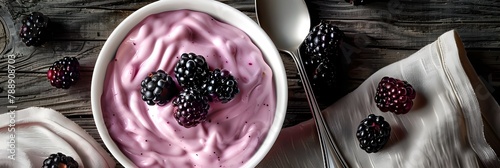 Bowl of Yoghurt and Blackberry Compot on Antinqu


 photo