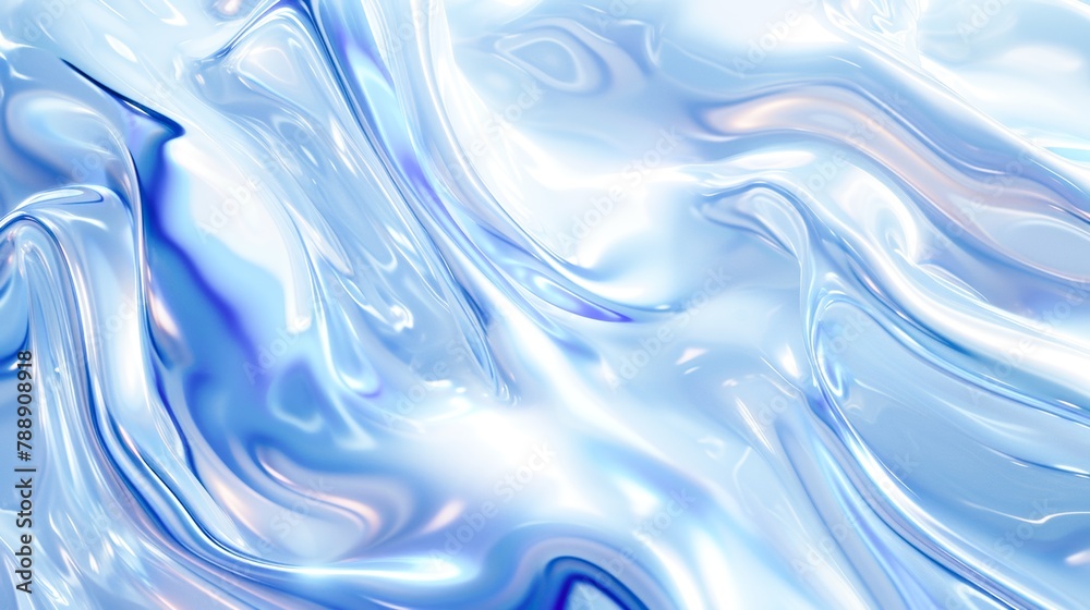 Close-up of blue and white flowing liquid