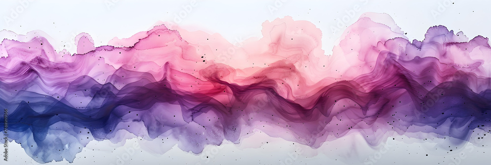 Pink and purple watercolor wash on transparent background.