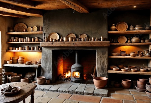 Interior Design of a 19th-Century Log Cabin