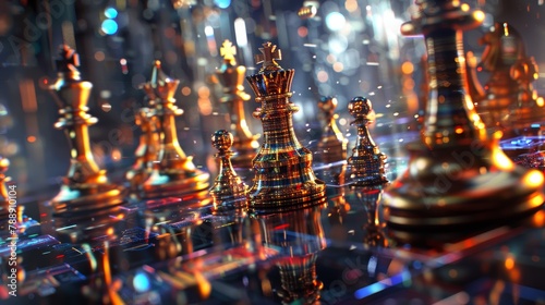 Cyber Chess Battle: Strategic Game on Digitalized Board with Vivid Hues
