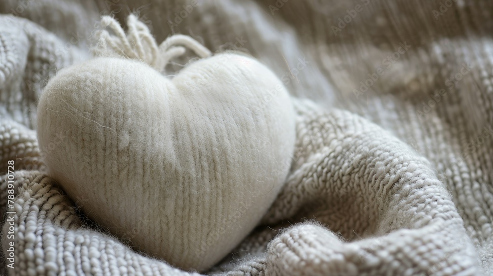 A cozy heart crafted from soft wool