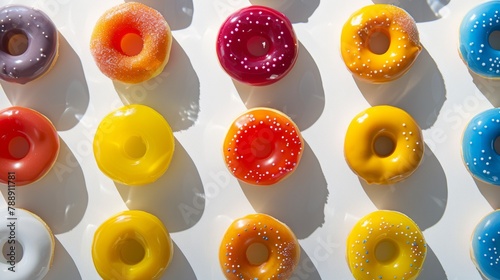 Playful Marbles Mimicking Donuts for National Donut Day on a White Surface