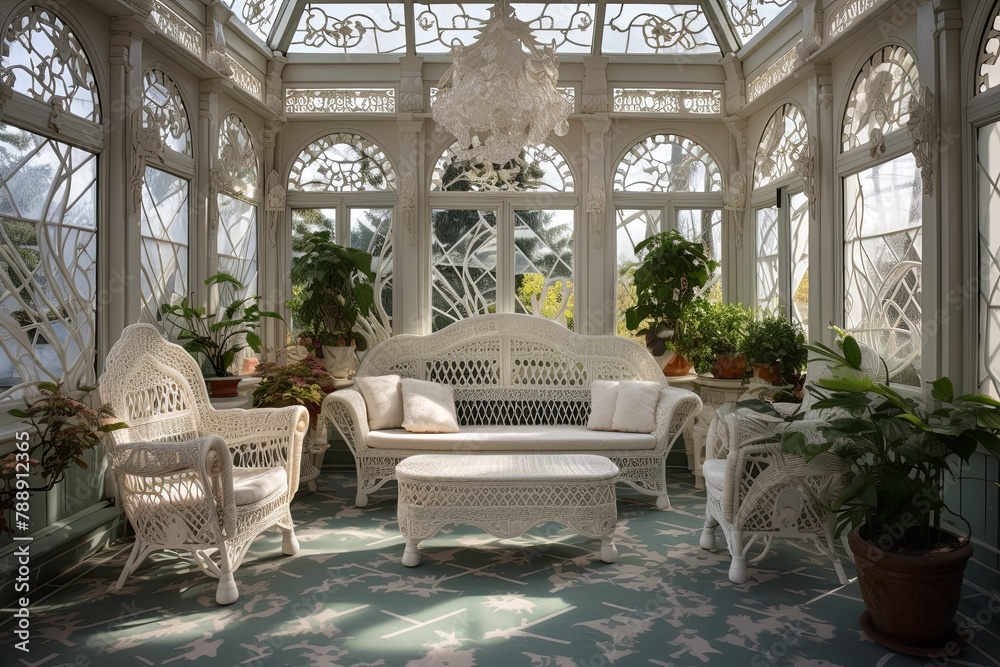 Claw-Foot Tables and Tiffany Lamps: Neo-Victorian Sunroom Designs With Crocheted Doilies
