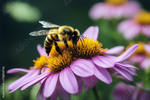 Bee flower park ecology field fly close season insect yellow white nature wing biology natural flora green symbol life summer wildlife blossom detail animal background