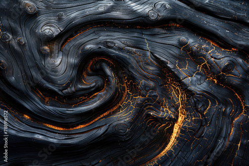 Black wood, swirls of lava, high resolution. Created with Ai © AllAbout