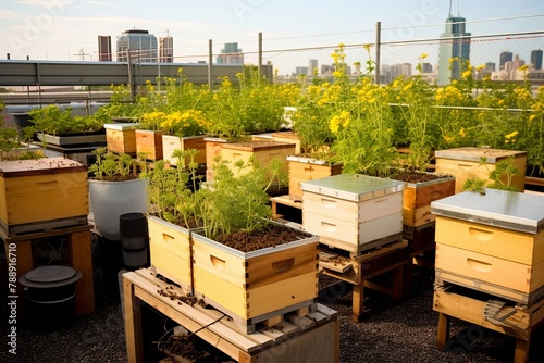Urban Beekeeping Rooftop Garden Ideas: Transforming City Spaces with Pollinator Gardens and Bee Boxes © Michael