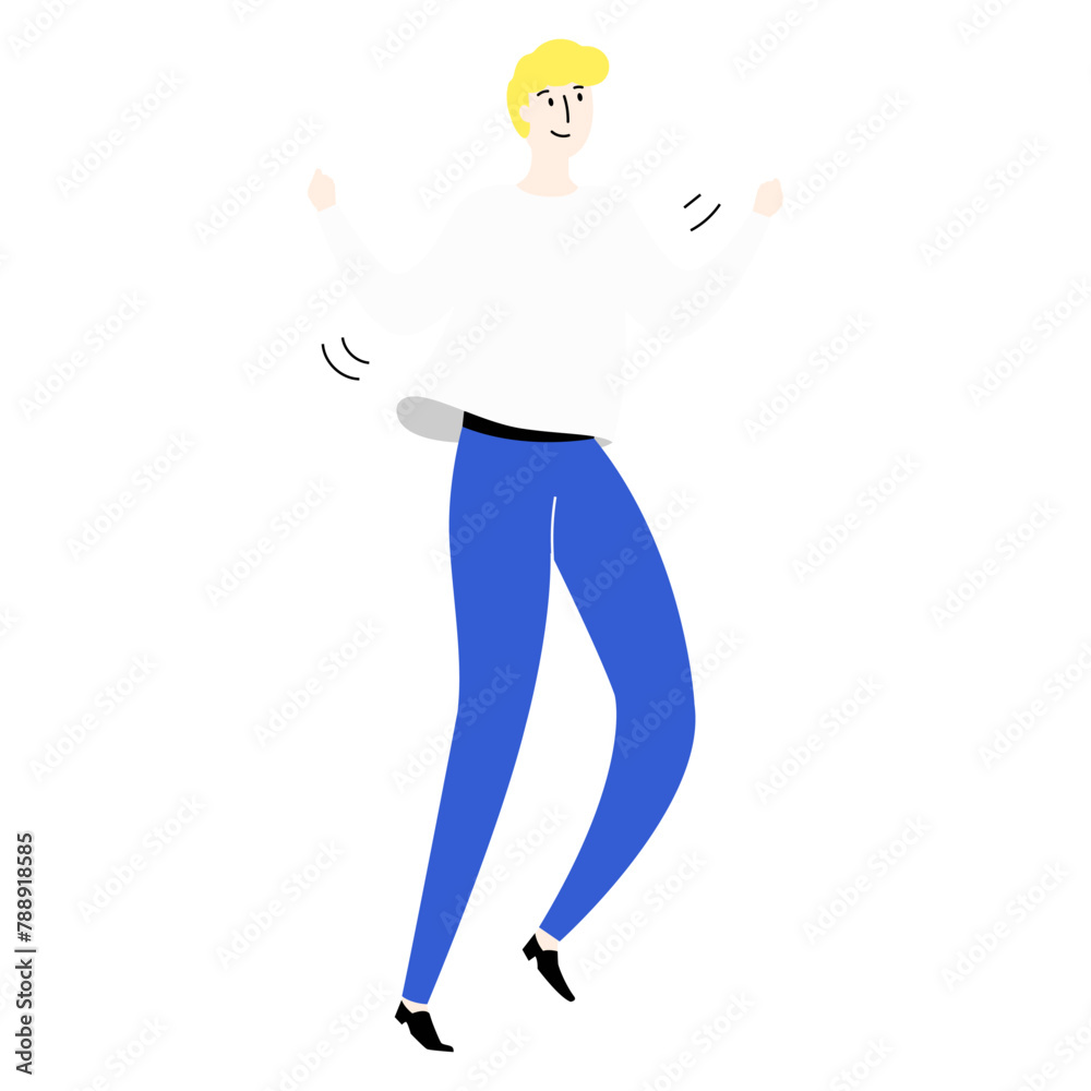 Young man dance relaxingly