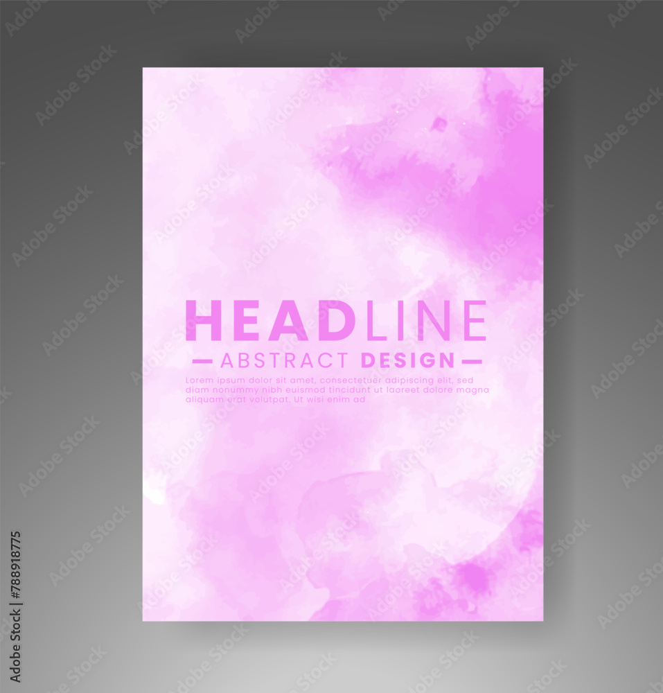 Cover template with watercolor background. Design for your cover, date, postcard, banner, logo.