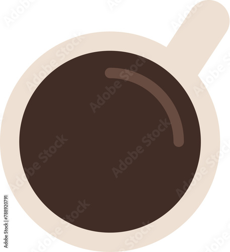 Top view of coffee cup