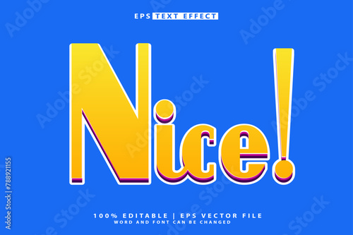 nice 3d editable vector eps text effect design