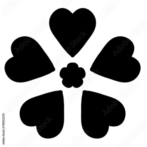 Abstract flower with heart shape petals