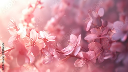 Beautiful spring bright natural background with soft pink sakura flower. Soft blurry image. High Quality Image  © Polska