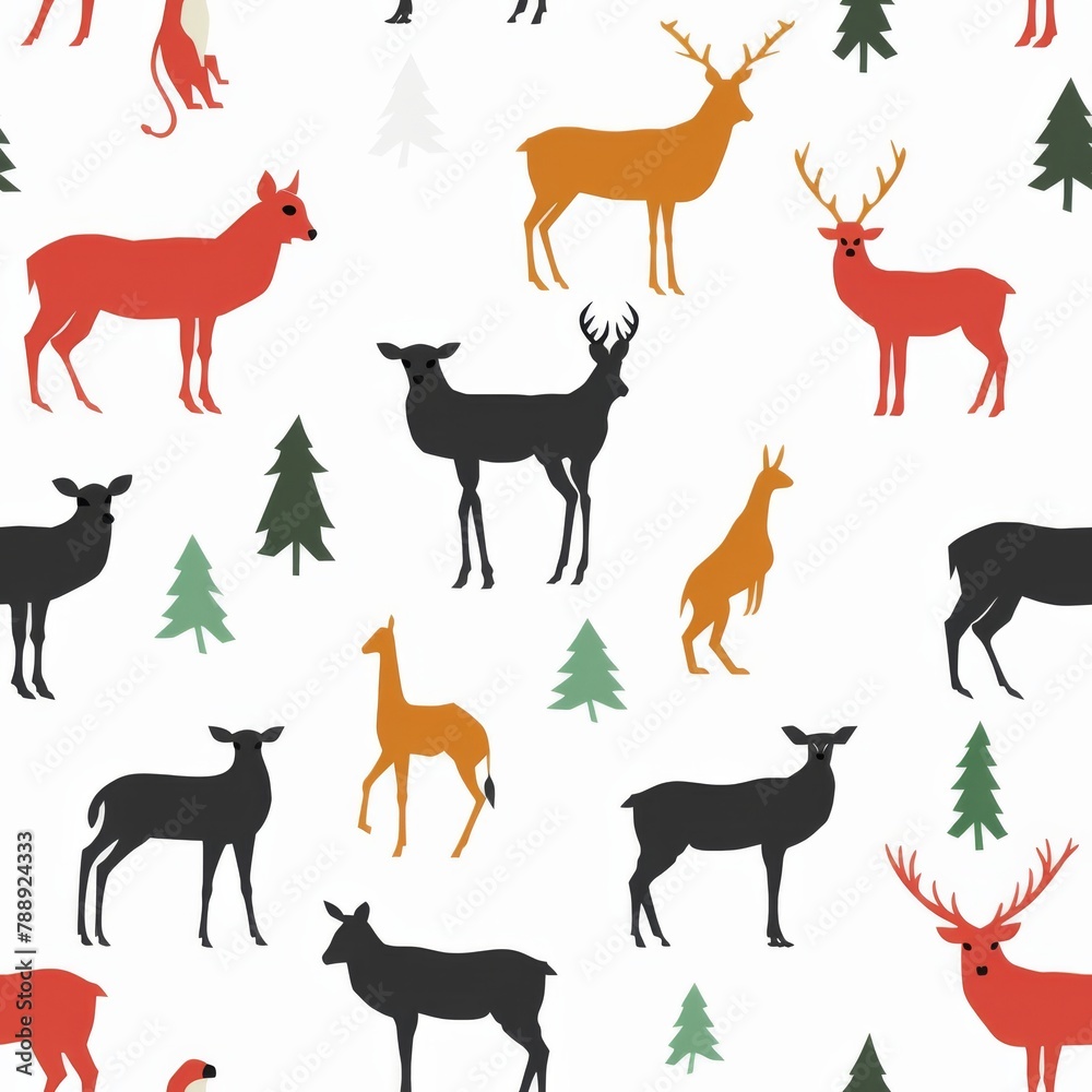 Obraz premium minimal animal pattern seamless on a white background 