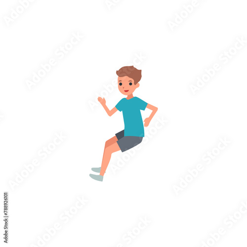 pose of children playing vector child