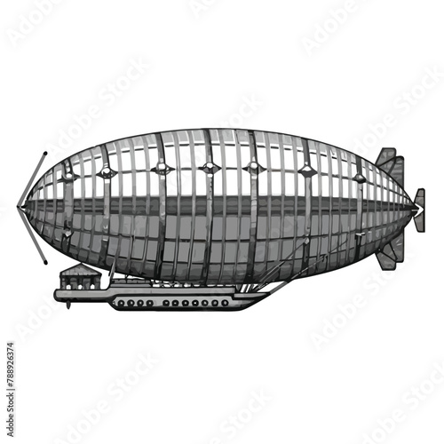 Majestic airship black and white vector