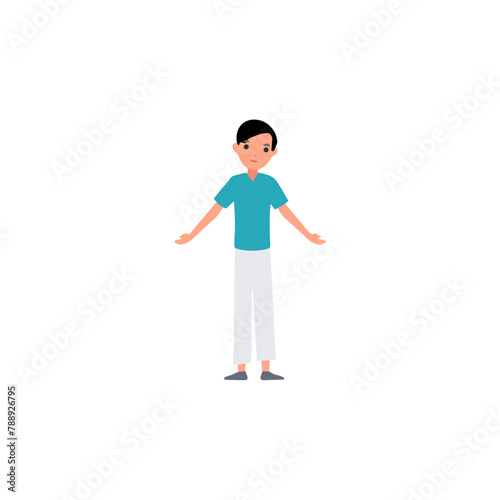 pose of children playing vector child