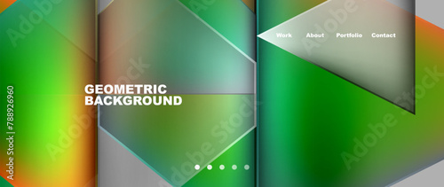 A geometric pattern with green and orange triangles resembling grass on a gray background, perfect for a logo or flooring design with a terrestrial plant theme