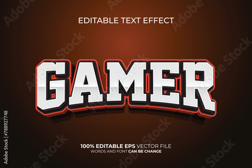 Gamer 3D Editable Text Effect Style
