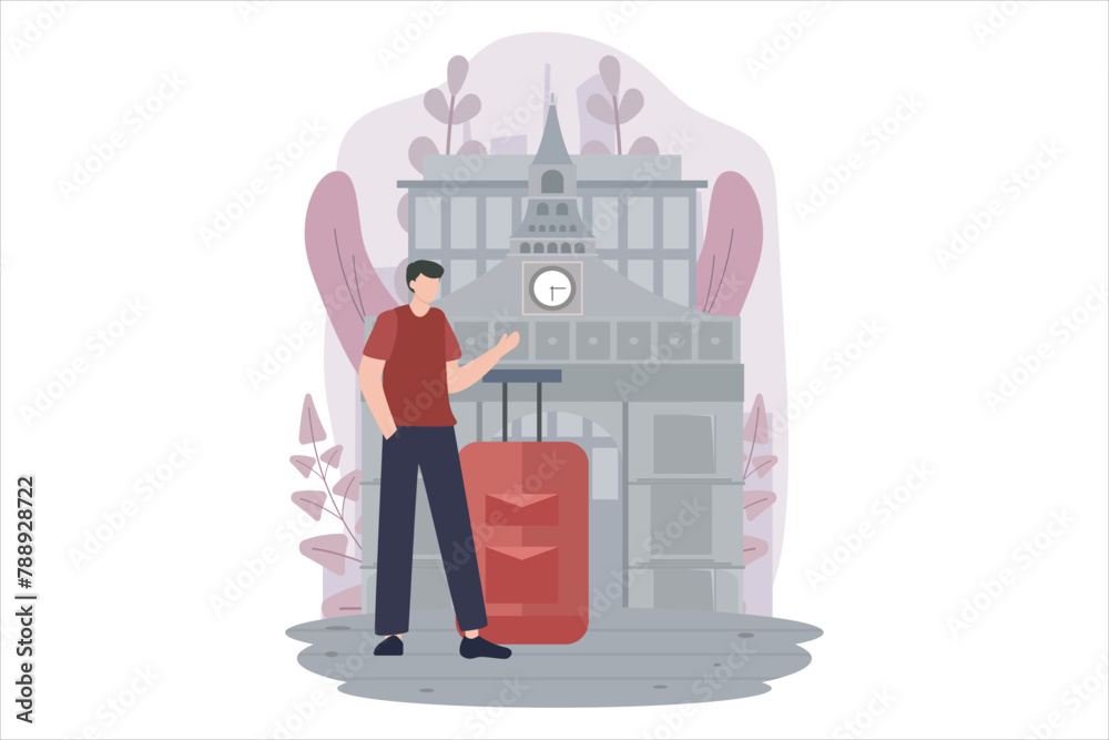 Travel Destination Flat Design Illustration Travel Destination Flat Design Illustration
