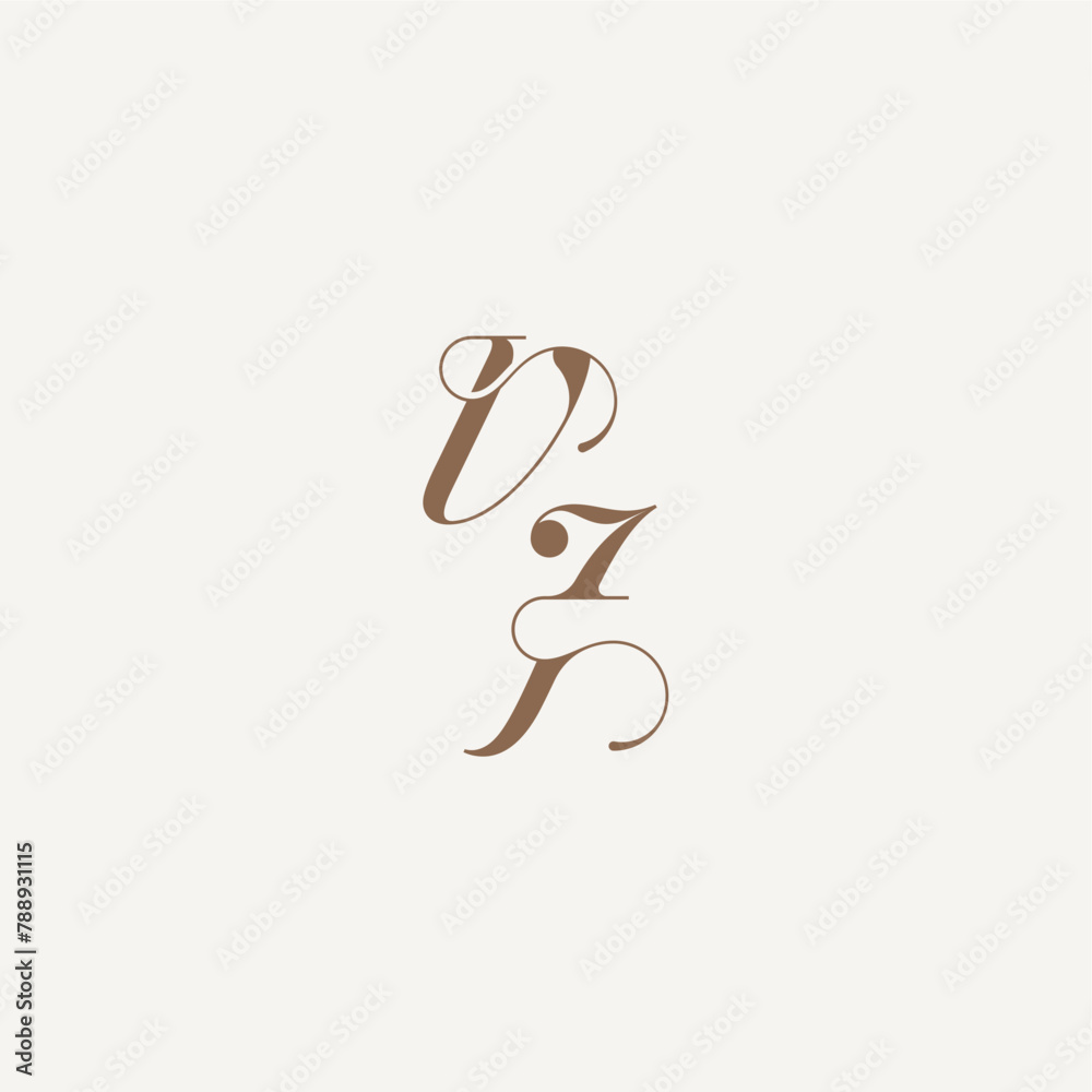 Obraz premium wedding concept design ideas VJ initial monogram logo letter Luxury and Elegant