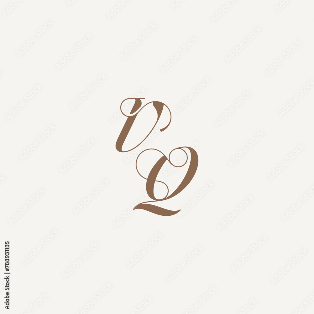 Obraz premium wedding concept design ideas VQ initial monogram logo letter Luxury and Elegant