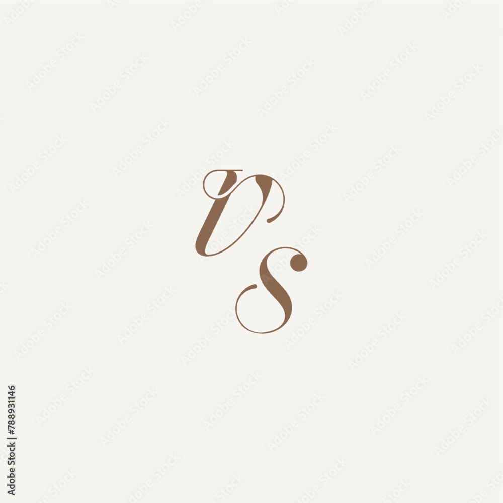 Obraz premium wedding concept design ideas VS initial monogram logo letter Luxury and Elegant