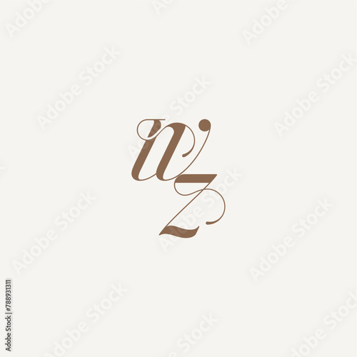 WZ letter wedding concept design ideas Luxury and Elegant initial monogram logo