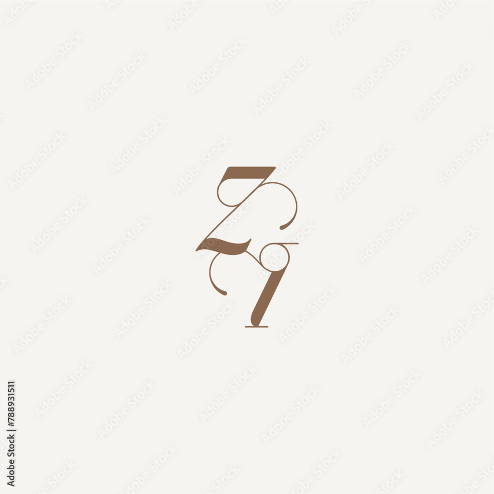 Fototapeta premium ZI letter wedding concept design ideas Luxury and Elegant initial monogram logo