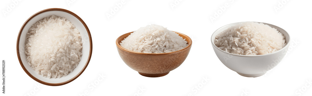 bowl of raw rice isolated on transparent background bowl of raw rice isolated on transparent background