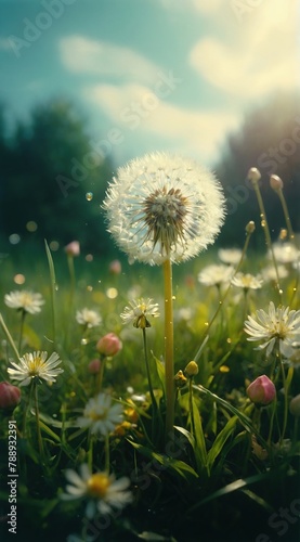 flower of a dandelion generative ai