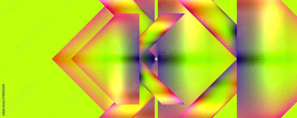 A vibrant yellow background with a colorful geometric pattern featuring magenta, symmetry, triangles, tints and shades. This closeup view showcases the artistry of the electric blue graphics A vibrant yellow background with a colorful geometric pattern featuring magenta, symmetry, triangles, tints and shades. This closeup view showcases the artistry of the electric blue graphics