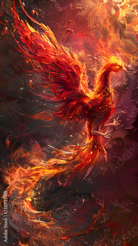 The Majestic Flight of Phoenix - Symbolising Rebirth and Eternity in Vibrant Hues