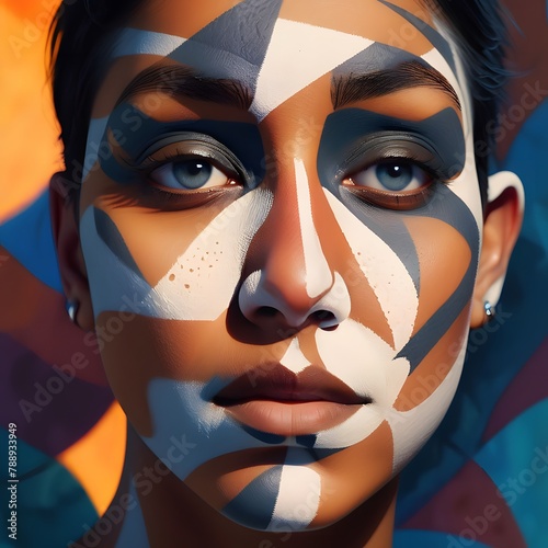 portrait of a woman with painted face